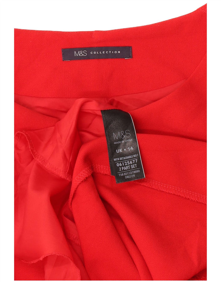 Marks & Spencer ženska plašt haljina UK 14 veliki crveni poliester