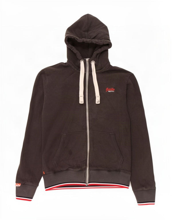 Superdry muški pulover s kapuljačom na patentni zatvarač Veliki crni pamuk