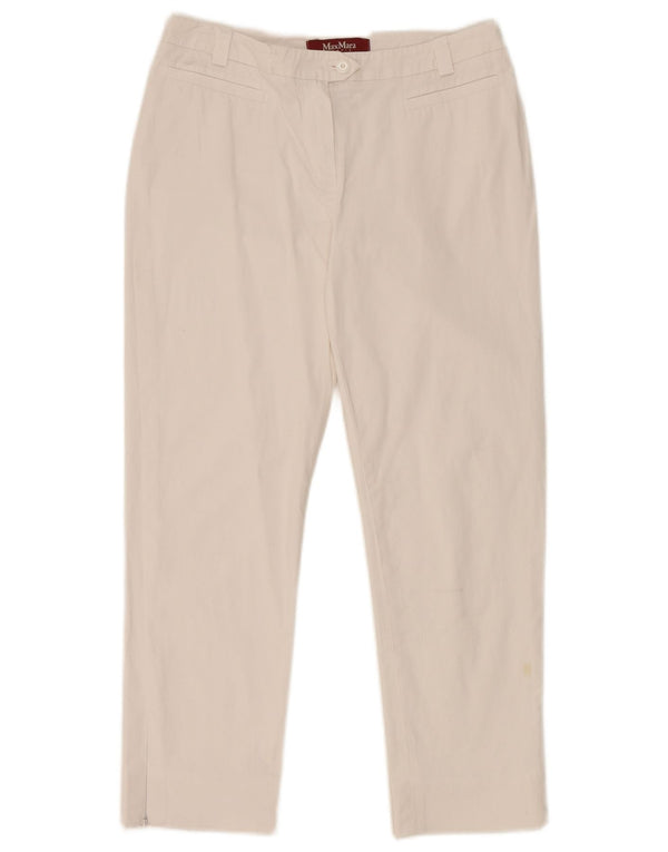 Max Mara ženske skraćene hlače UK 10 male W28 L23 bijeli pamuk