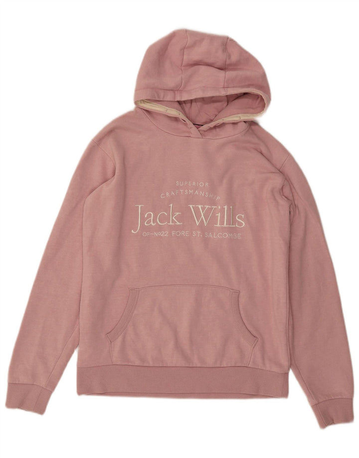JACK WILLS Majica s kapuljačom za djevojčice 14-15 godina, ružičasti pamuk