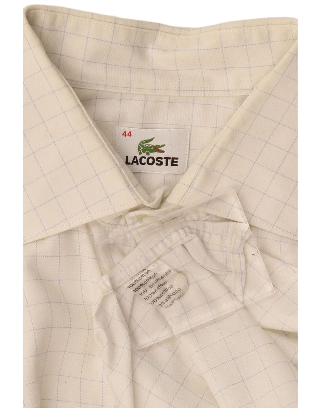 Lacoste muška košulja, veličina 44 XL, bijeli karirani pamuk