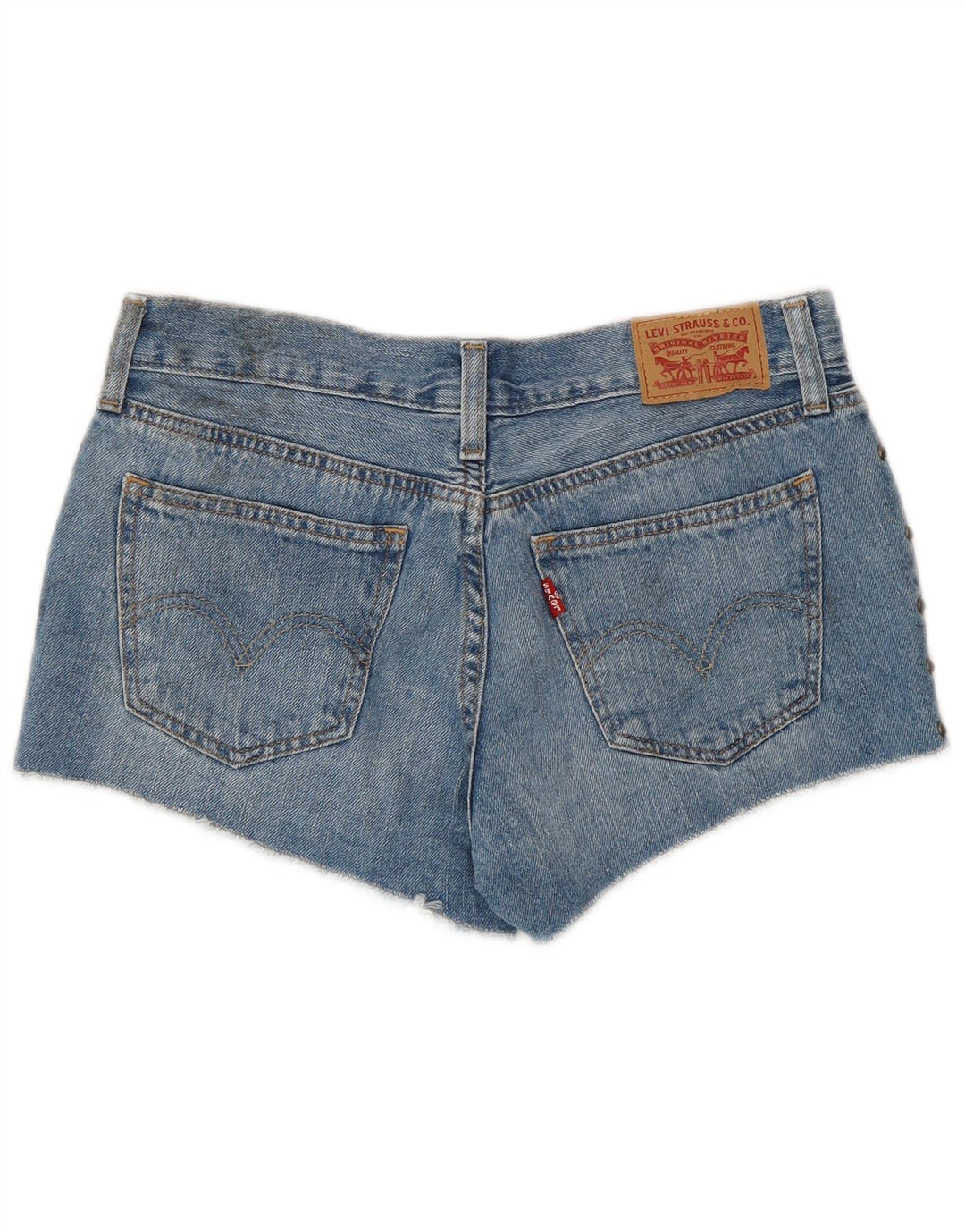 Levi's ženske traper traper kratke hlače W26 male plave boje pamuka