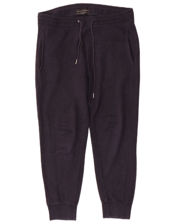Zara muške trenirke Hlače Joggers Large tamnoplavi pamuk