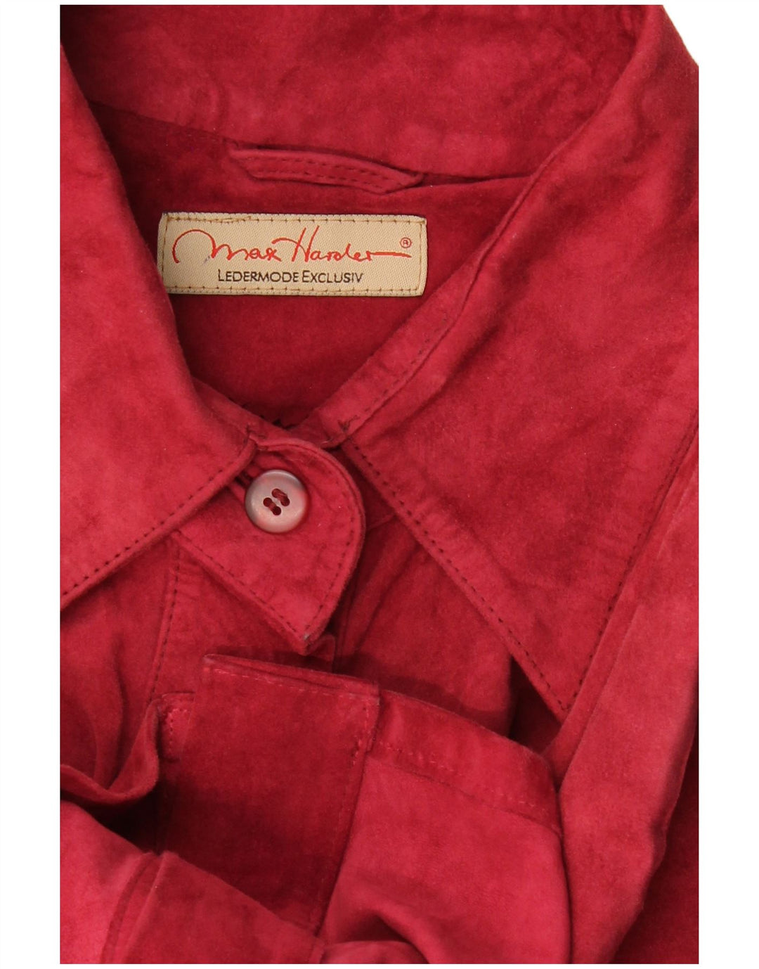 MAX HARDER Ženska prekošulja od brušene kože UK 18 XL crvena