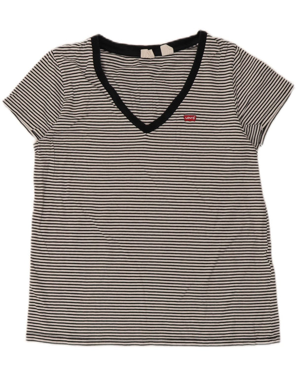 Levi's ženska majica kratkih rukava UK 14 Pamuk s velikim crnim prugama
