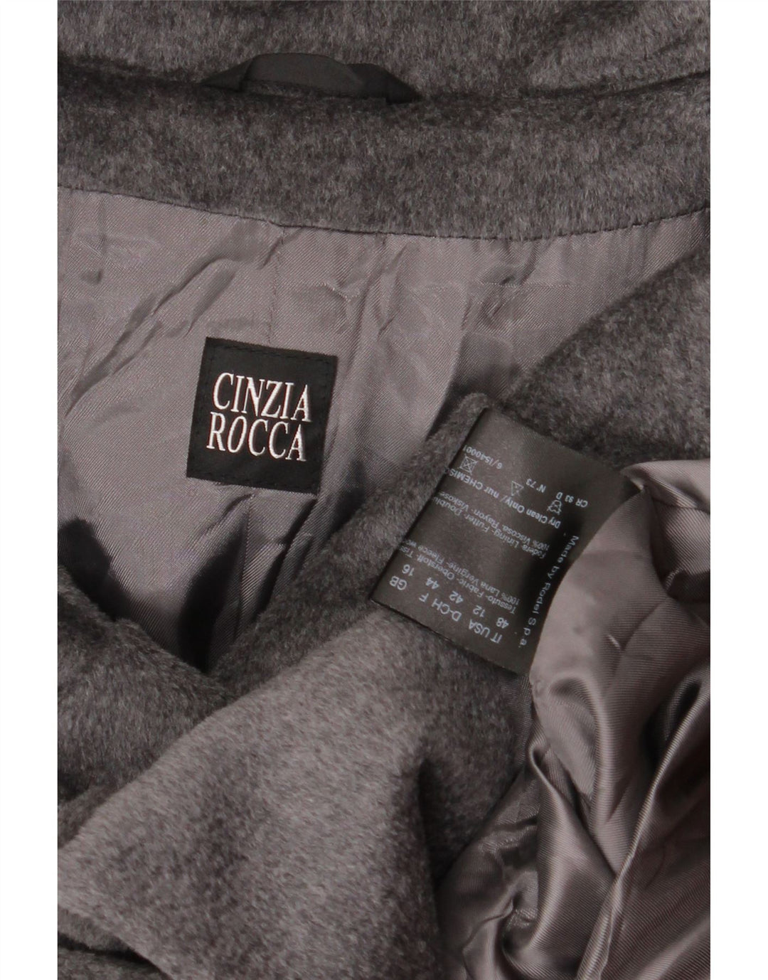 Cinzia Rocca ženski kaput UK 16 velika siva vuna