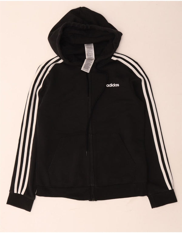 Adidas ženski pulover s kapuljačom na patentni zatvarač UK 12/14 srednje crni pamuk