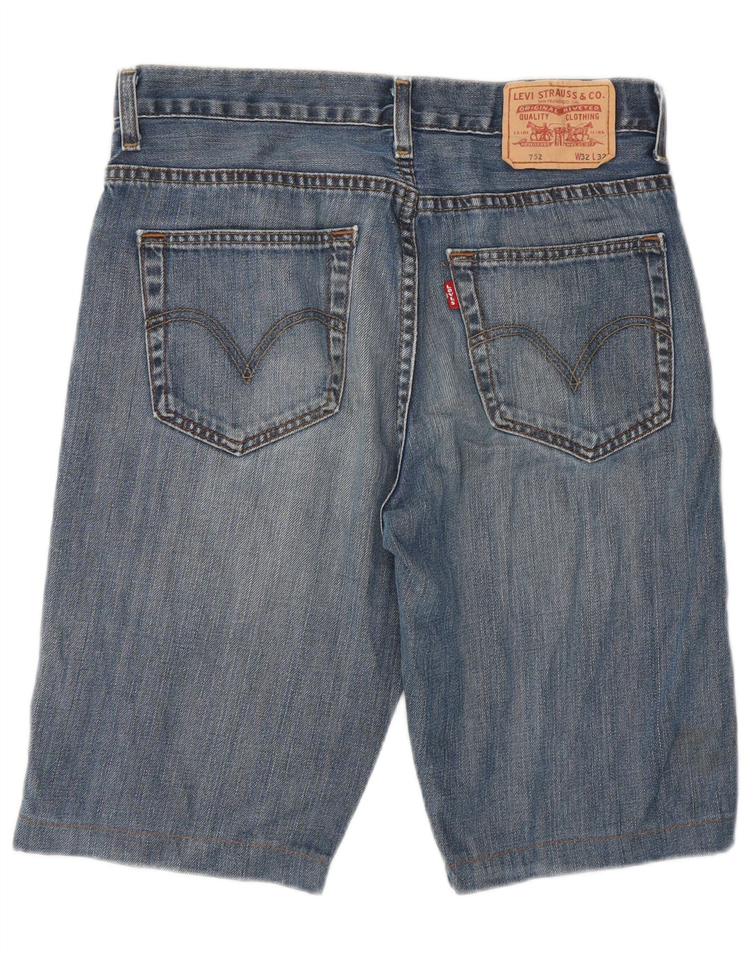 Levi's muške kratke traper hlače 752 W32 srednje plavi pamuk