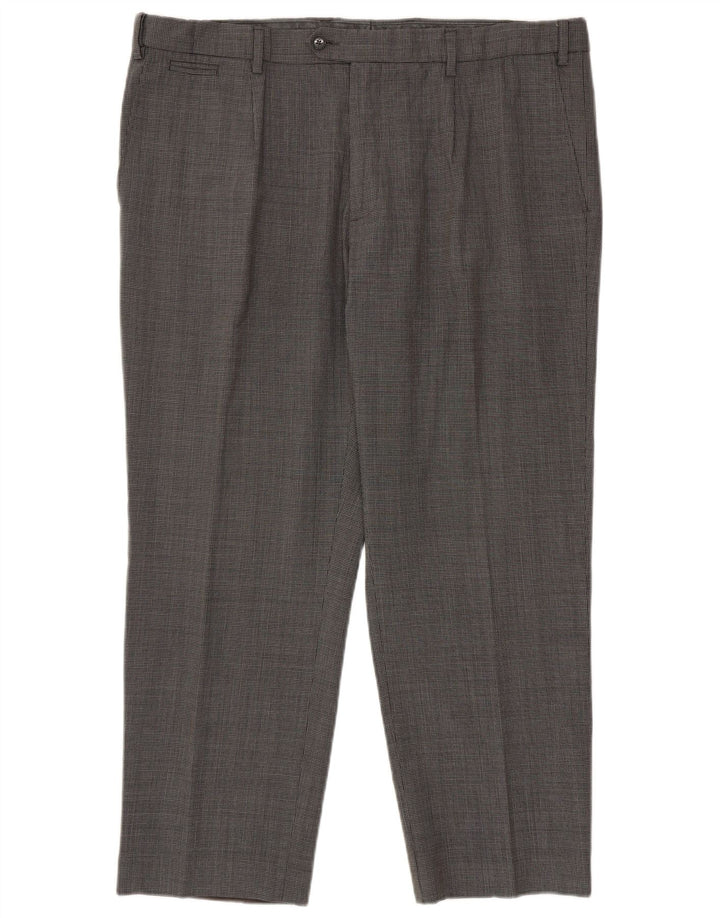 Marks & Spencer muške hlače standardnog kroja W42 L29 crne houndstooth