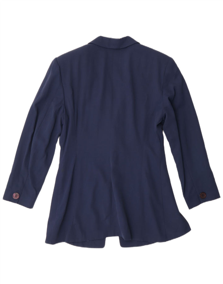 Vintage ženski sako s 1 gumbom IT 44 Srednje tamnoplavi acetat