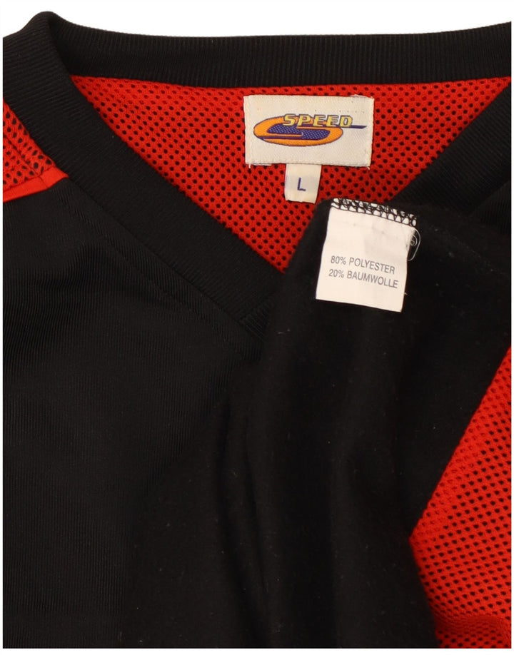 VINTAGE Muški pulover trenirka Gornji dio velike crne poliesterske boje