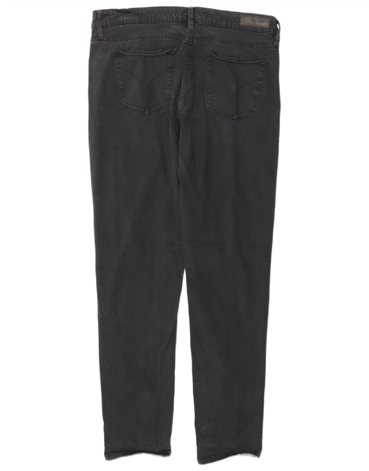 CALVIN KLEIN Ženske uske traperice US 14 XL W34 L32 crni pamuk