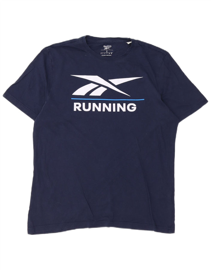REEBOK Velika majica kratkih rukava s grafičkim motivima, tamnoplavi pamuk