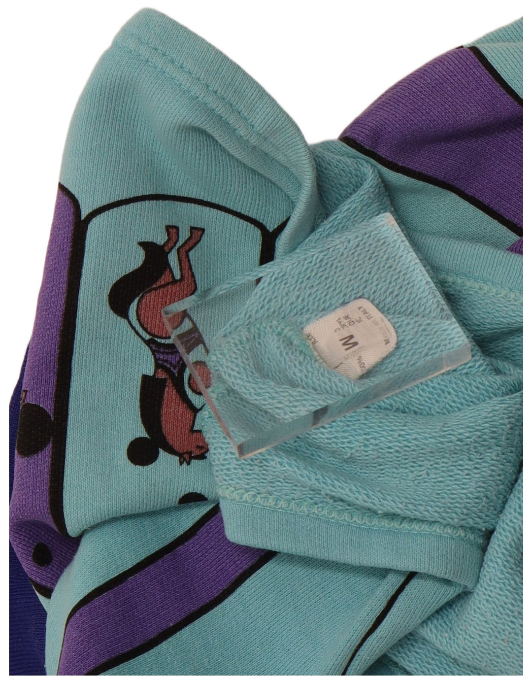 Vintage ženska majica s 3/4 rukavima prekomjerne veličine UK 14 srednje plava