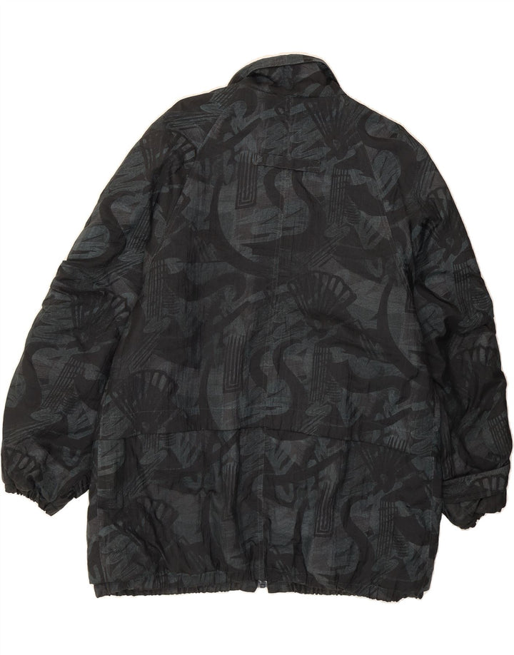 VINTAGE Womens Oversized Windbreaker Coat EU 46 XL Navy Blue Geometric Vintage Vintage and Second-Hand Vintage from Messina Hembry 