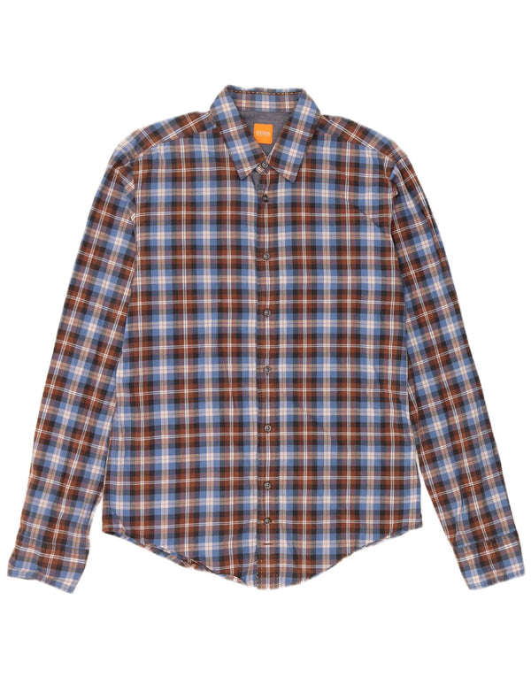 HUGO BOSS Muška košulja Srednje plavi karirani pamuk