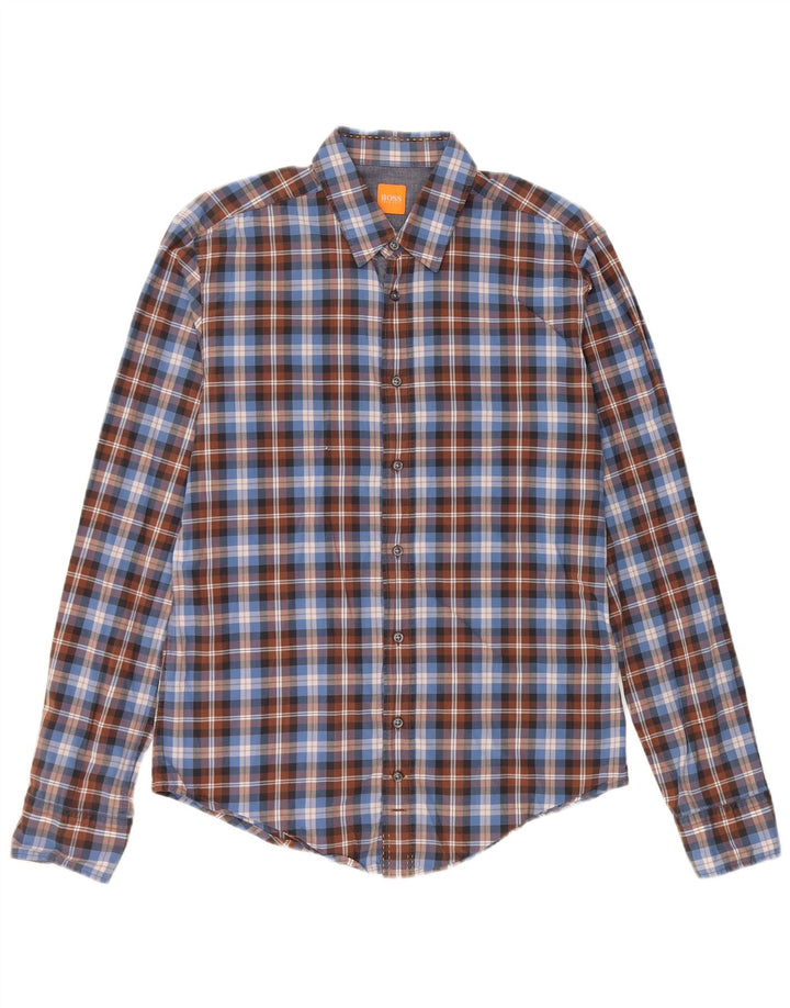 HUGO BOSS Muška košulja Srednje plavi karirani pamuk