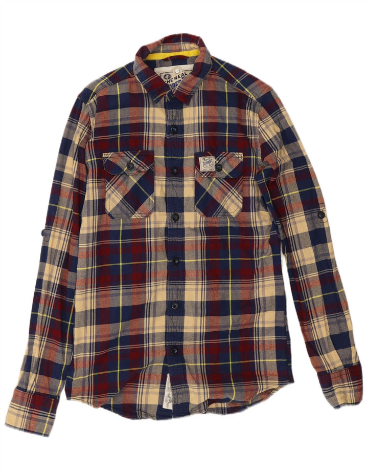 Superdry muška flanelska košulja, mali raznobojni karirani pamuk