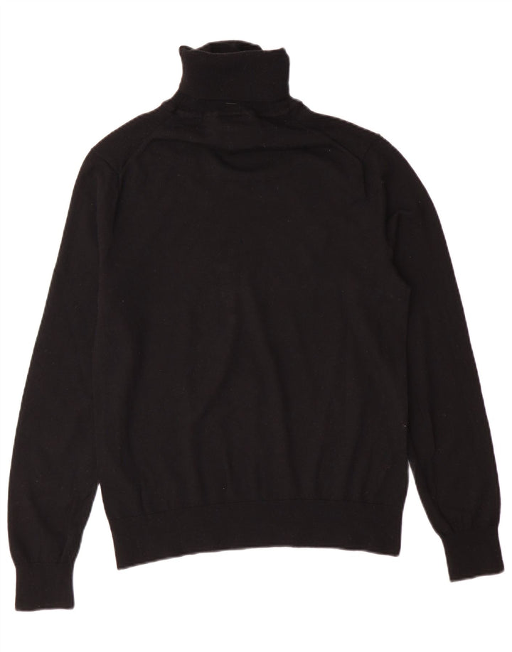 Armani Exchange muški pulover s rol izrezom Mali crni djevičanski vuneni