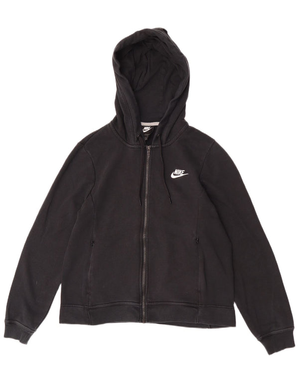 Nike Ženski pulover s kapuljačom s patentnim zatvaračem UK 14 Srednji crni pamuk