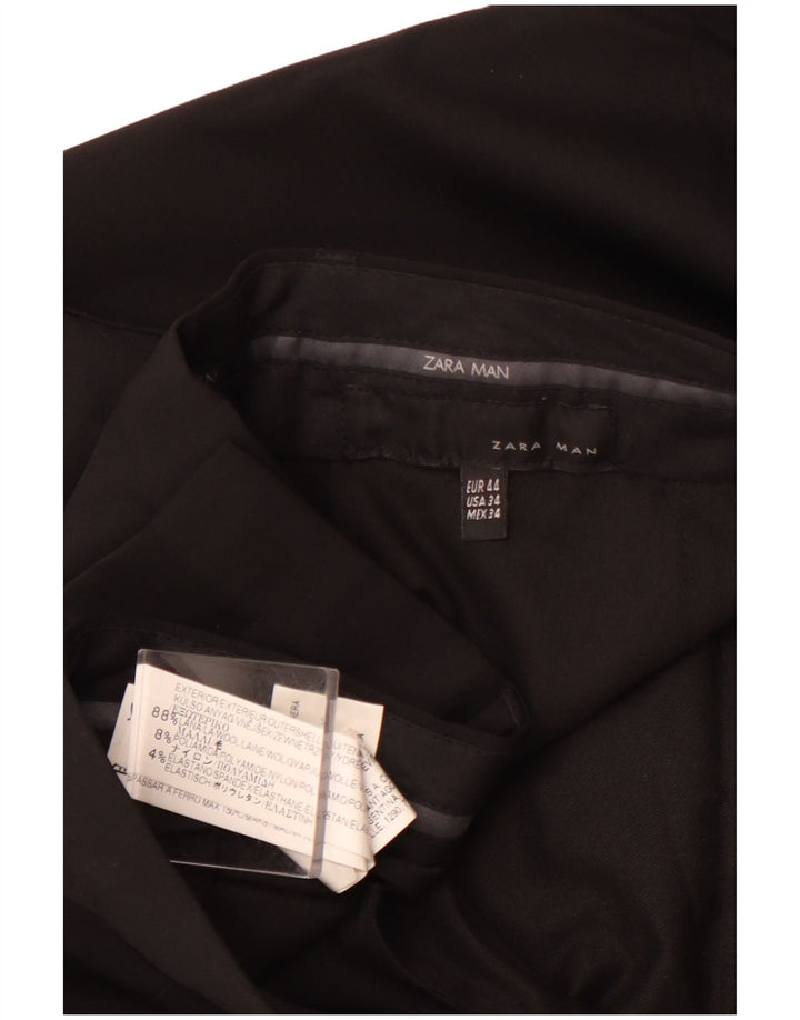 ZARA muške hlače ravnog odijela EU 44 Large W34 L31 crna vuna