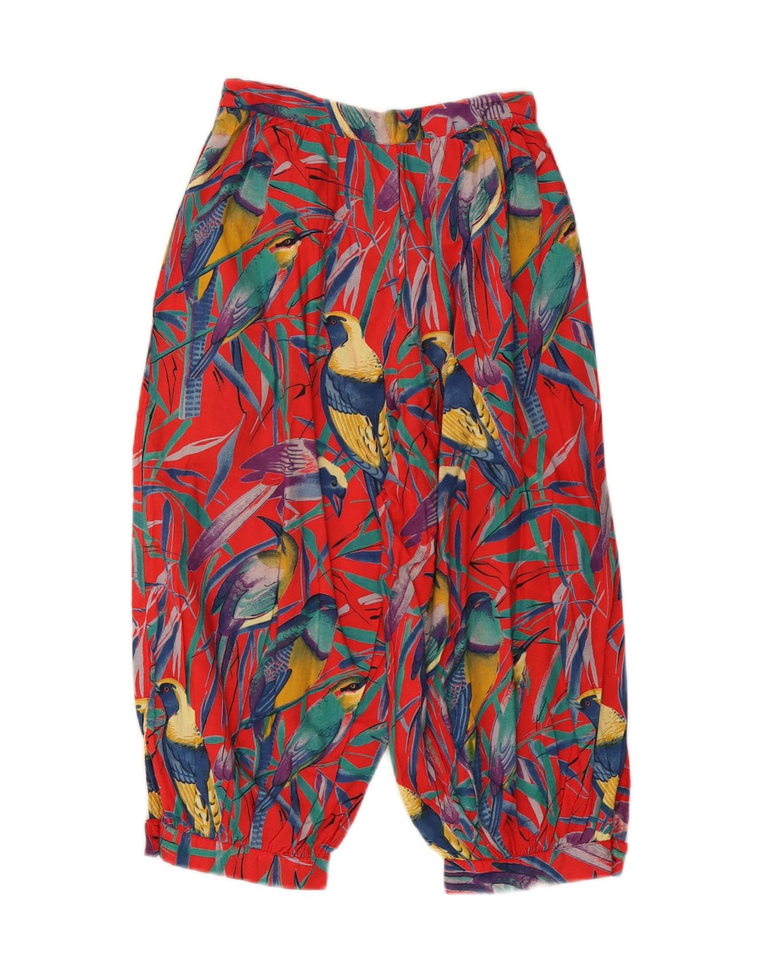 VINTAGE ženske Capri harem hlače W24 L17 Crveni životinjski print