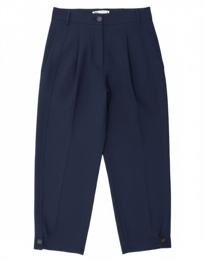 Zara ženske chino hlače s klinovima srednje veličine W28 L26 tamnoplavi poliester