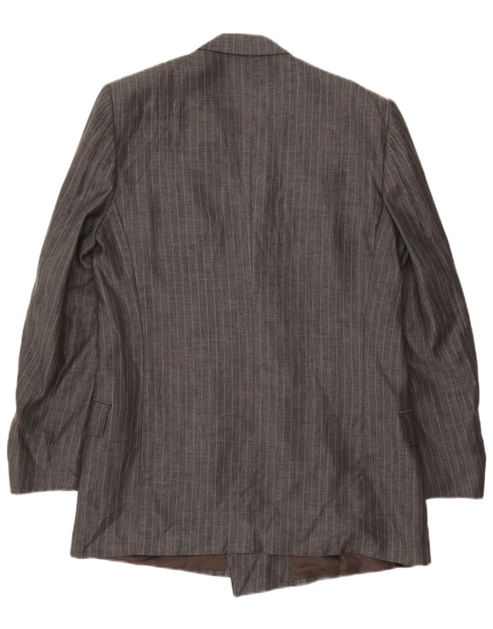 Vintage muški sako s dvostrukim kopčanjem IT 50 velike sive pruge