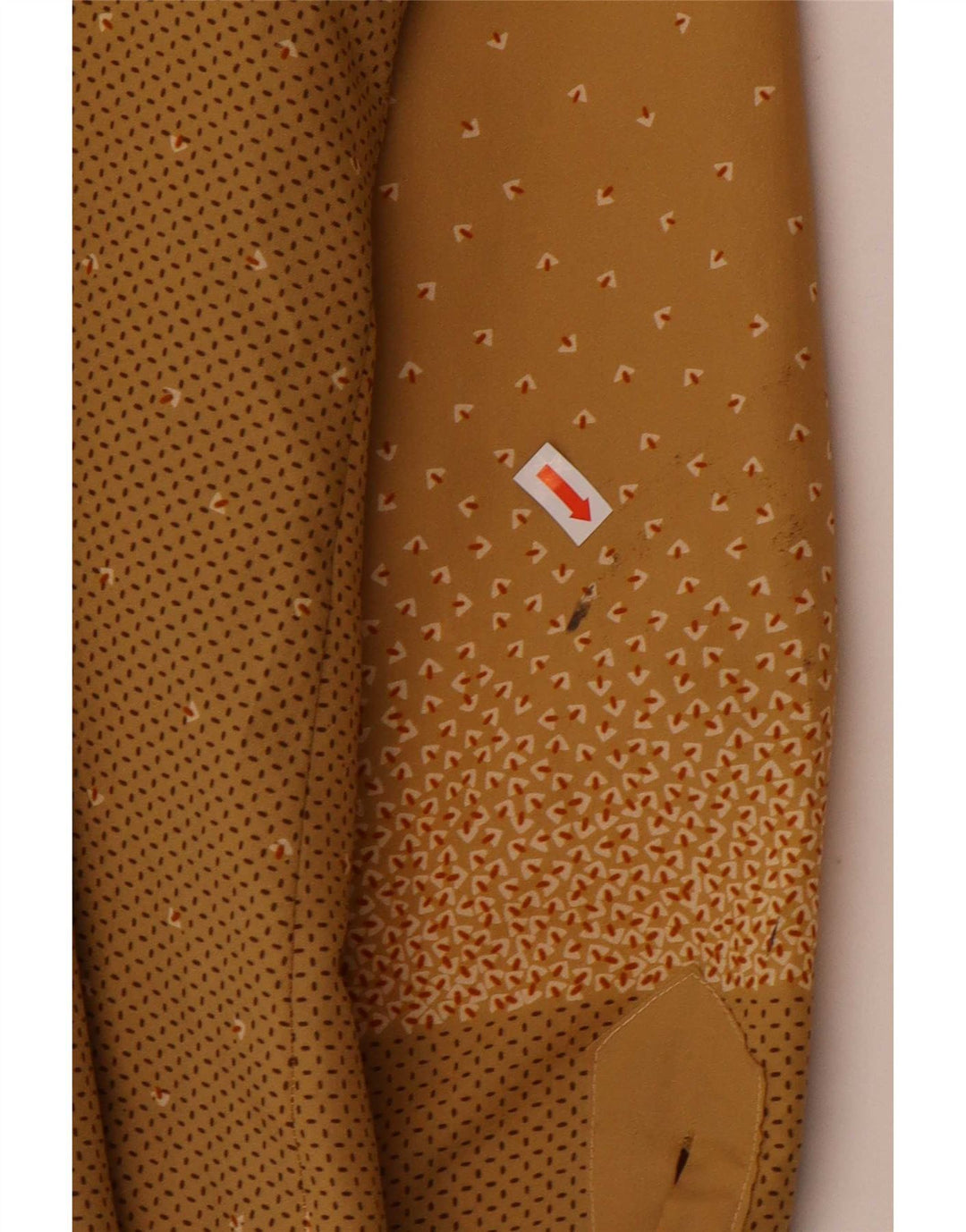 Vintage ženska košulja bluza UK 14 Veliki smeđi geometrijski poliester