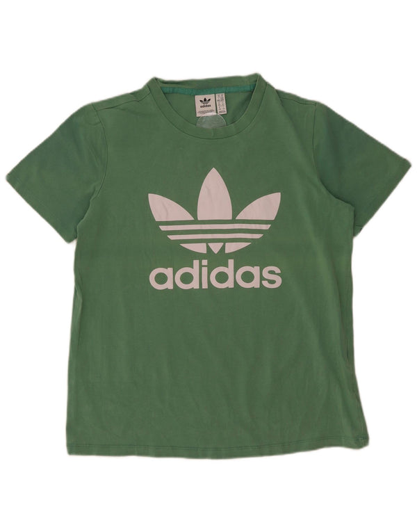 Adidas majica kratkih rukava s grafičkim motivima, UK 14, srednje zeleni pamuk