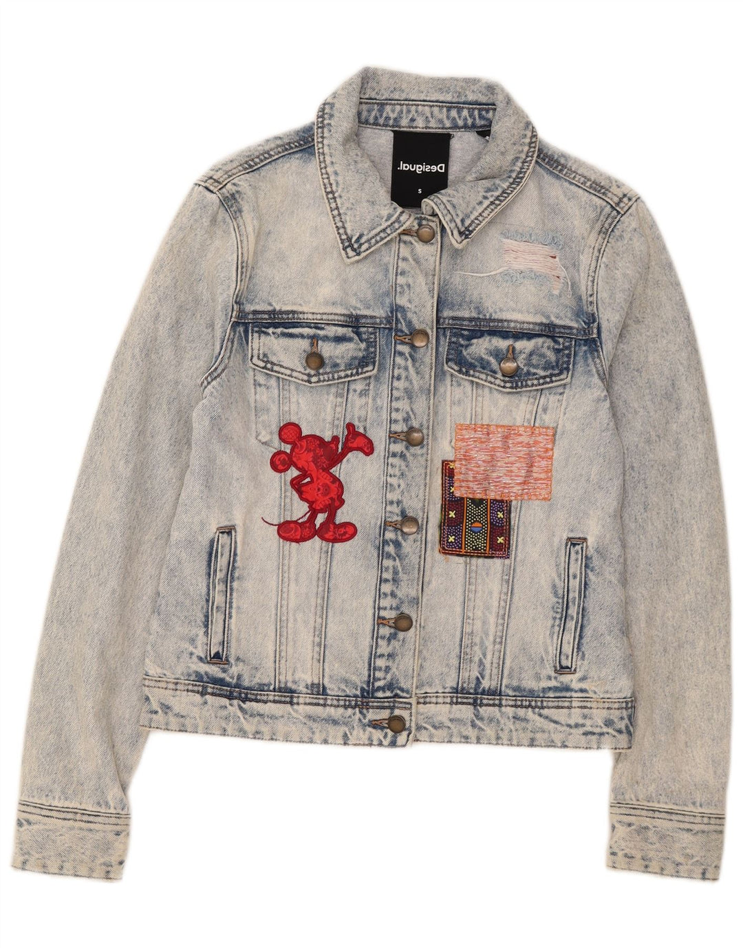 Ženska traper jakna Desigual Mickey Mouse Graphic UK 10 Small Blue Cotton