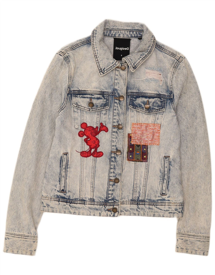 Ženska traper jakna Desigual Mickey Mouse Graphic UK 10 Small Blue Cotton
