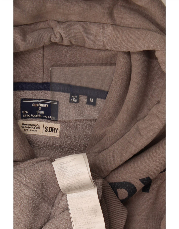 Superdry muška majica s kapuljačom s kapuljačom, srednje sivi pamuk