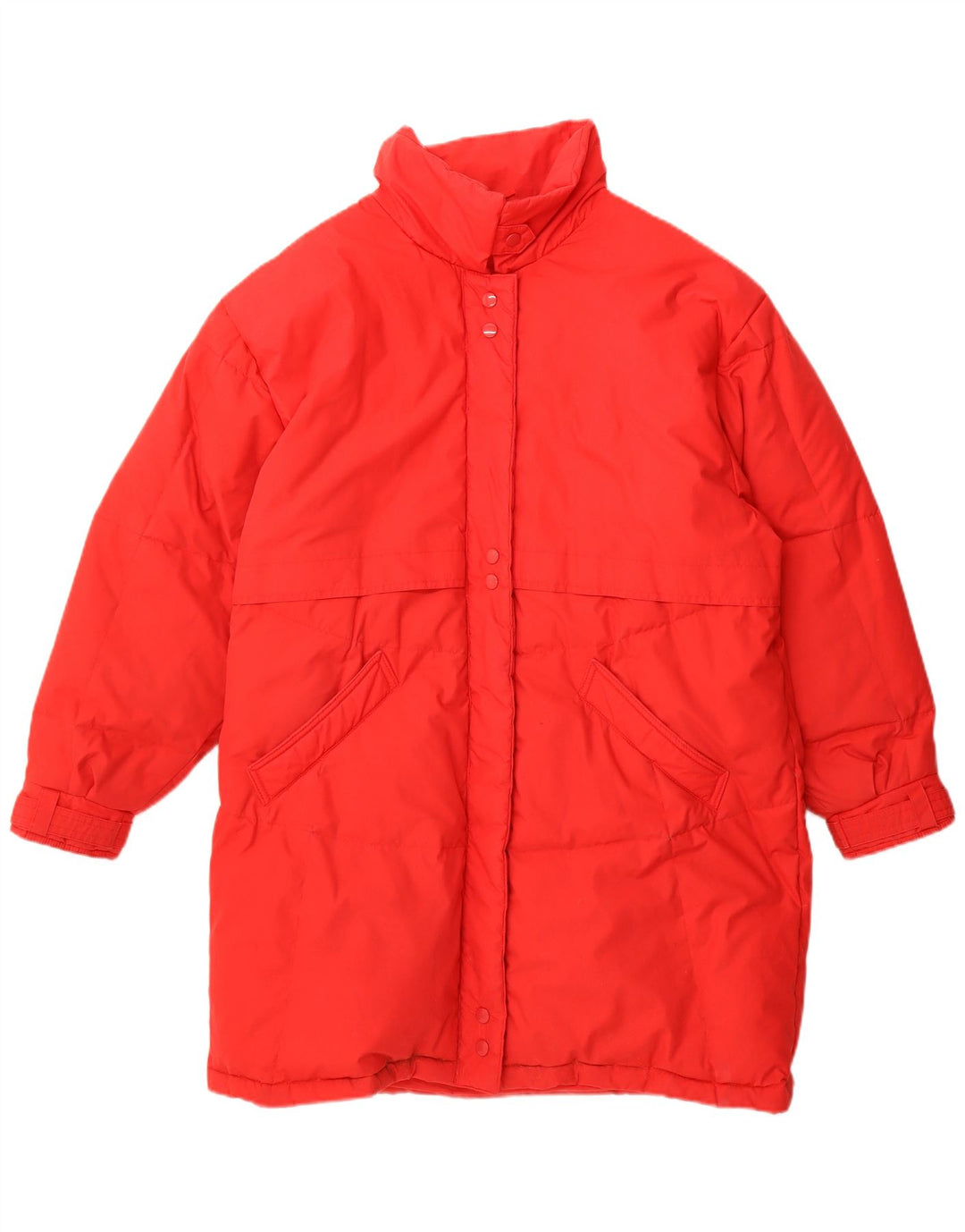 Vintage ženski preveliki podstavljeni kaput EU 36/38 mali crveni poliester