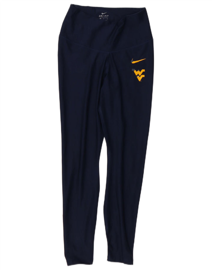 NIKE Ženske Dri Fit Leggings UK 12 Medium tamnoplavi poliester