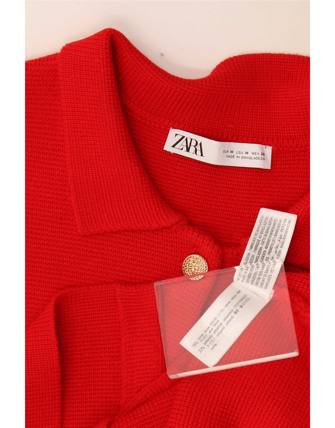 Zara ženski kardigan pulover UK 14 Srednje crvena viskoza