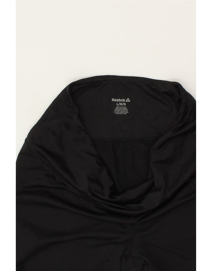 REEBOK Womens Crop Leggings UK 16 Large  Black Vintage Reebok and Second-Hand Reebok from Messina Hembry 