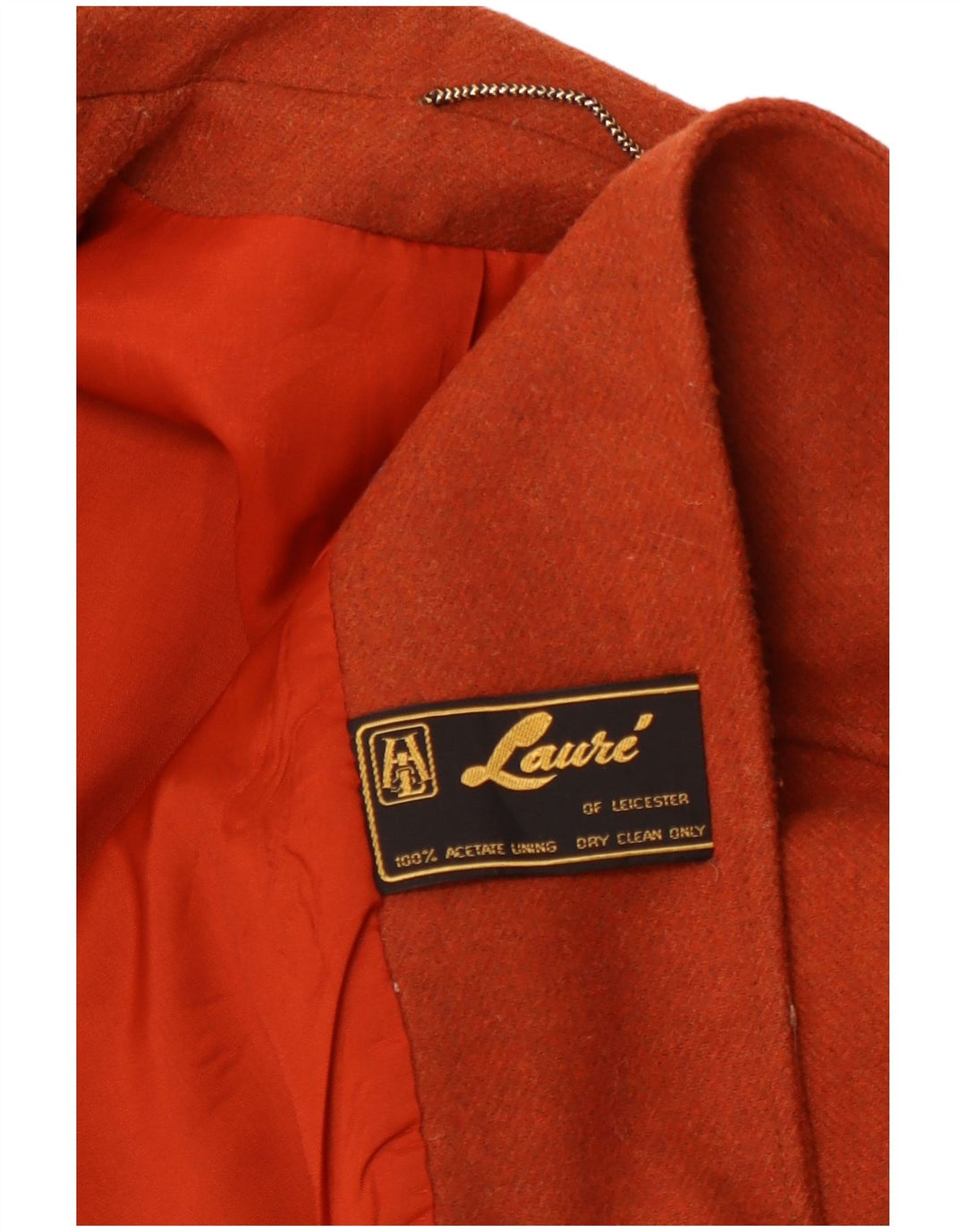 VINTAGE ženski sako s 1 gumbom UK 14 srednje narančasti acetat