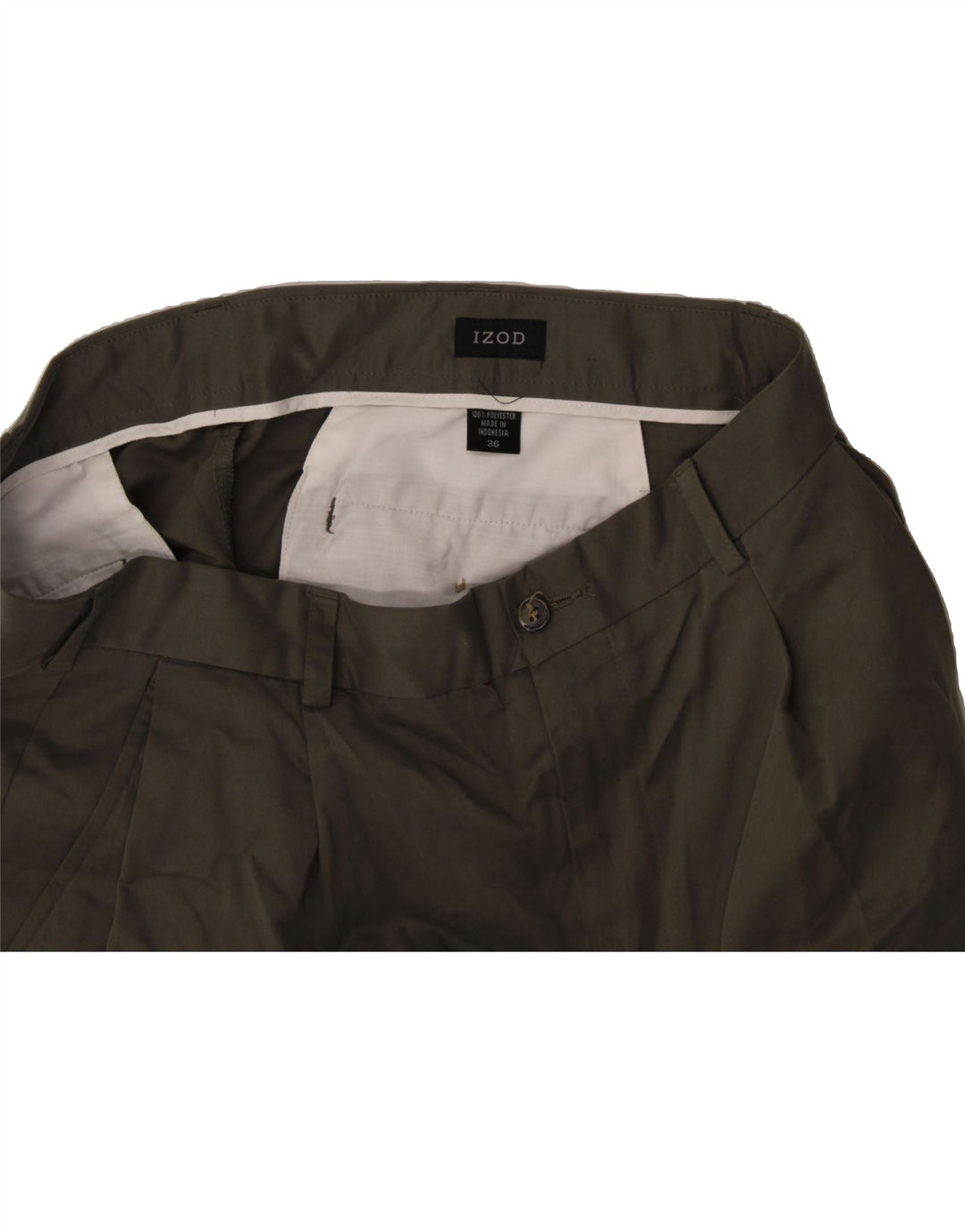 IZOD Mens Pegged Chino Shorts W36 Large Khaki Polyester Vintage Izod and Second-Hand Izod from Messina Hembry 