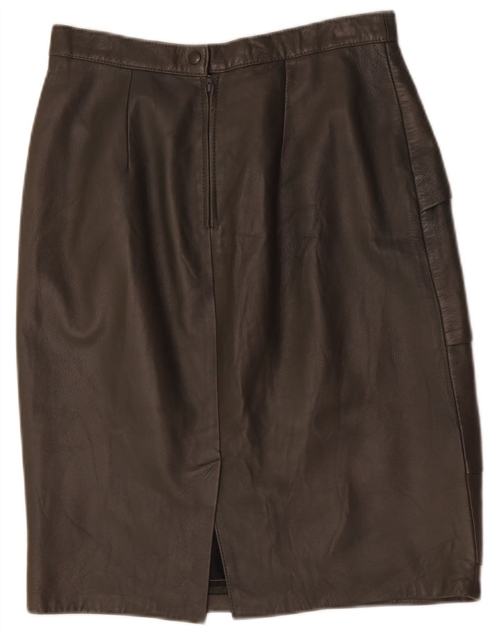 Vintage ženska kožna suknja W30 srednje smeđa