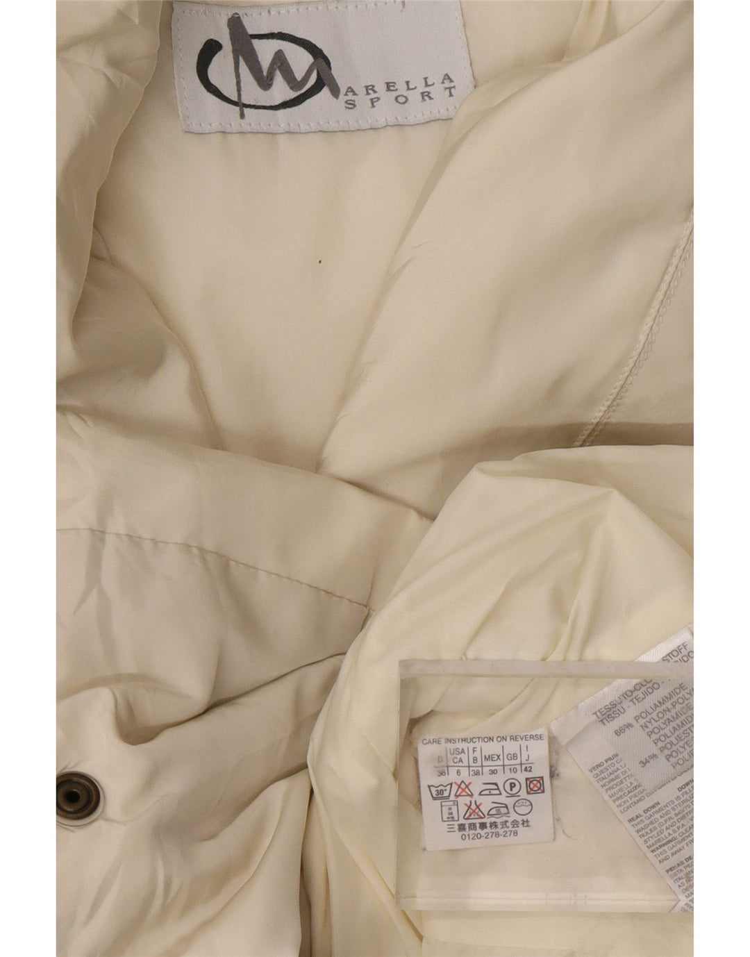 MARELLA ženska prevelika podstavljena jakna UK 10 Small Off White Polyamide