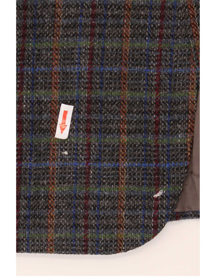 Vintage muški sako sa 2 gumba UK 40 Veliki sivi karirani vuneni