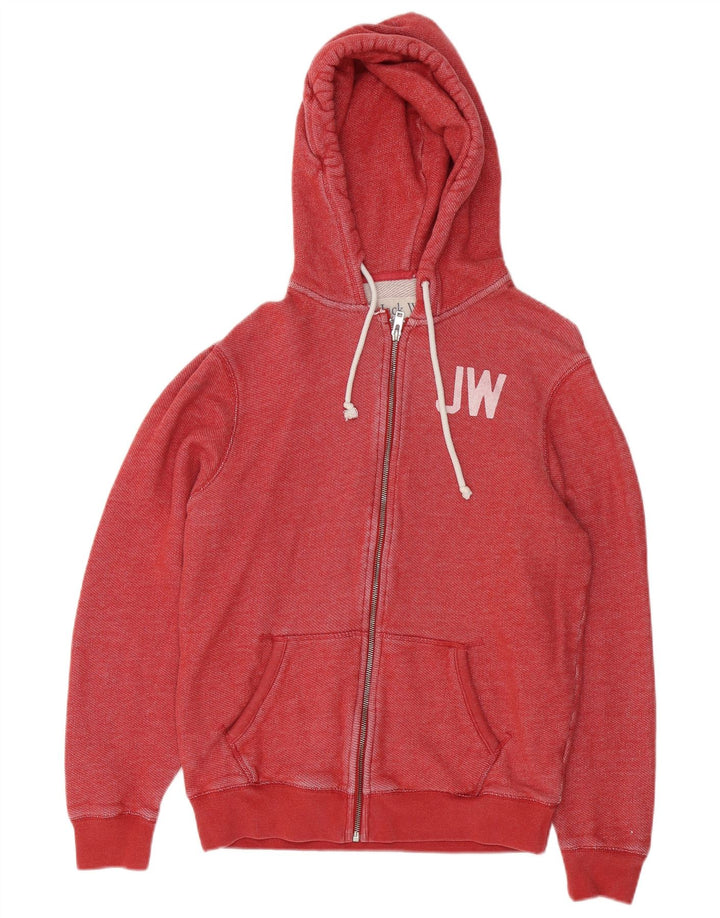 JACK WILLS Muški pulover s kapuljačom s patentnim zatvaračem, srednji crveni pamuk