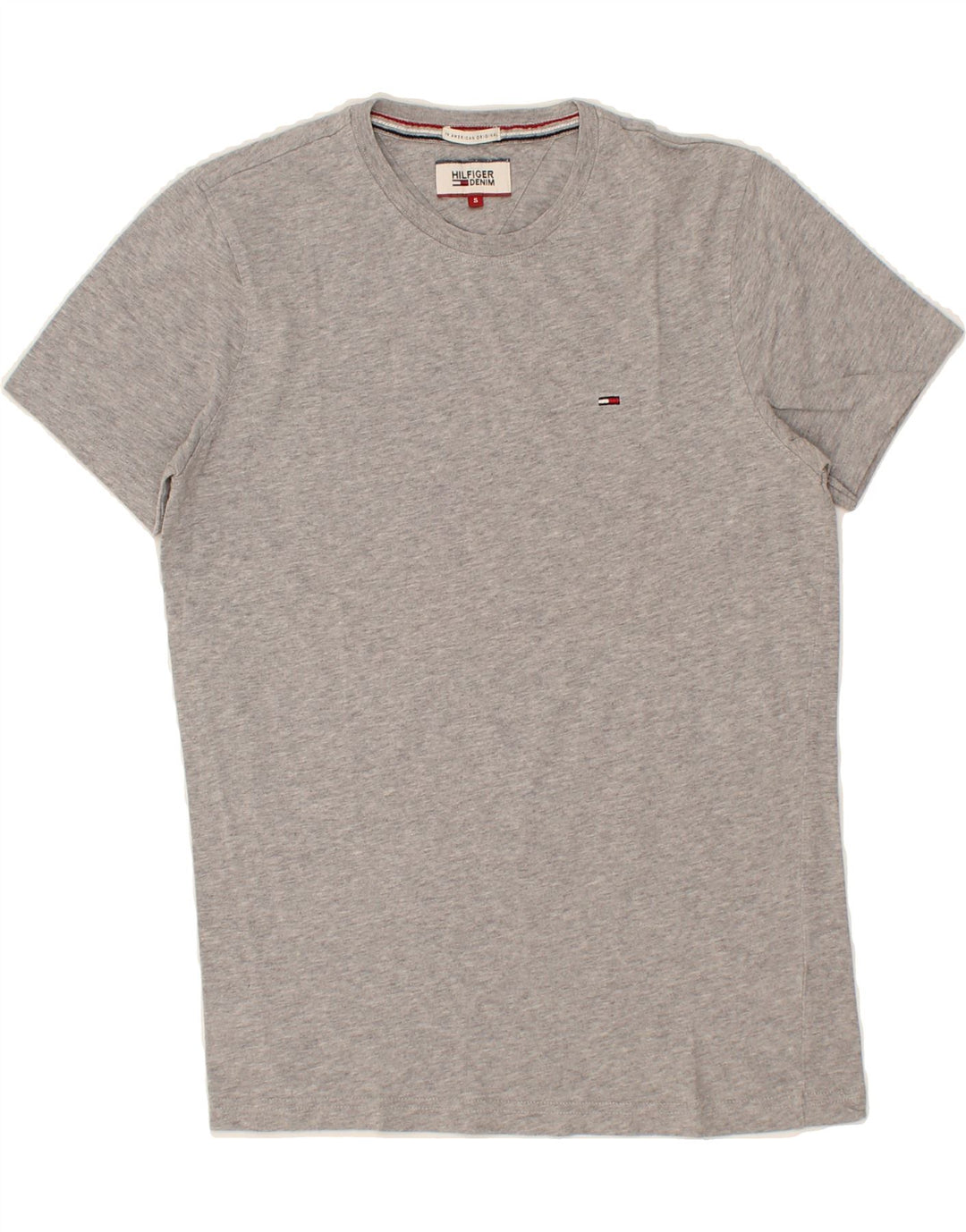 TOMMY HILFIGER Mens T-Shirt Top Small Grey Cotton Vintage Tommy Hilfiger and Second-Hand Tommy Hilfiger from Messina Hembry 