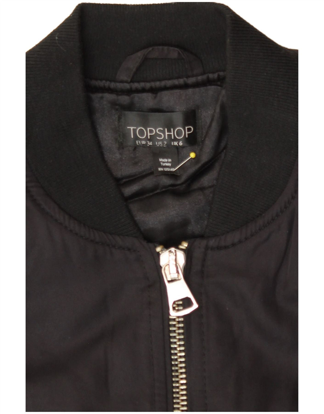 Topshop ženska prevelika bomber jakna UK 6 XS crni poliester