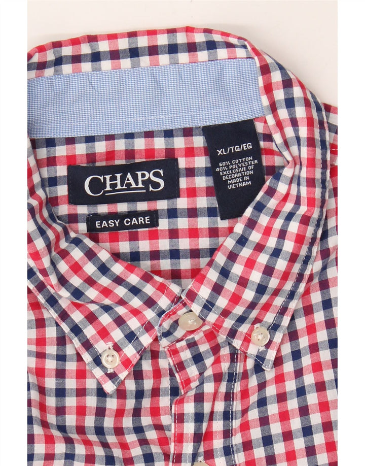CHAPS Mens Big & Tall Short Sleeve Shirt XL Multicoloured Check Cotton Vintage Chaps and Second-Hand Chaps from Messina Hembry 