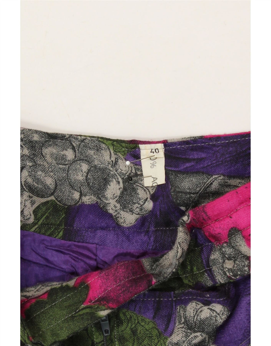 VINTAGE Womens Flared Skirt EU 40 Medium W28  Multicoloured Floral Acrylic Vintage Vintage and Second-Hand Vintage from Messina Hembry 