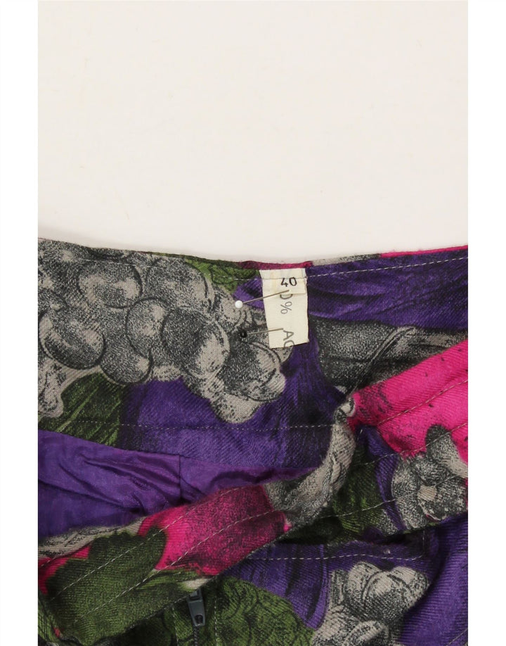 VINTAGE Womens Flared Skirt EU 40 Medium W28  Multicoloured Floral Acrylic Vintage Vintage and Second-Hand Vintage from Messina Hembry 