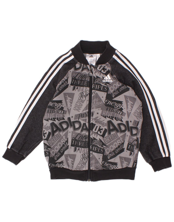 Adidas Boys Graphic Trenirka Gornja jakna 3-4 godine siva pamuk u boji