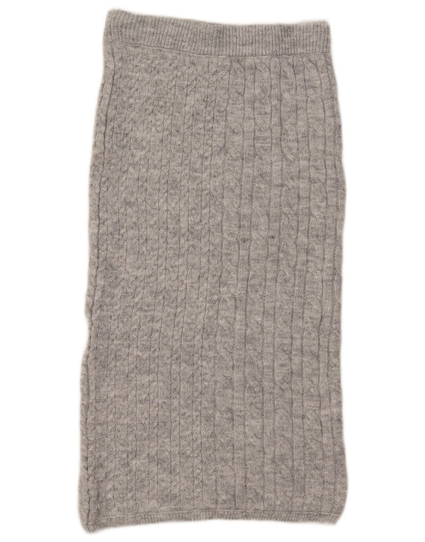 Marks & Spencer Womens Knit Midi Skirt Medium W30  Grey Acrylic